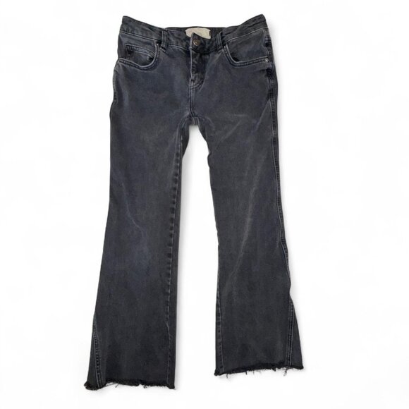 Free People Black Rita Cropped Flare Jeans Size 25 R - Picture 2 of 7